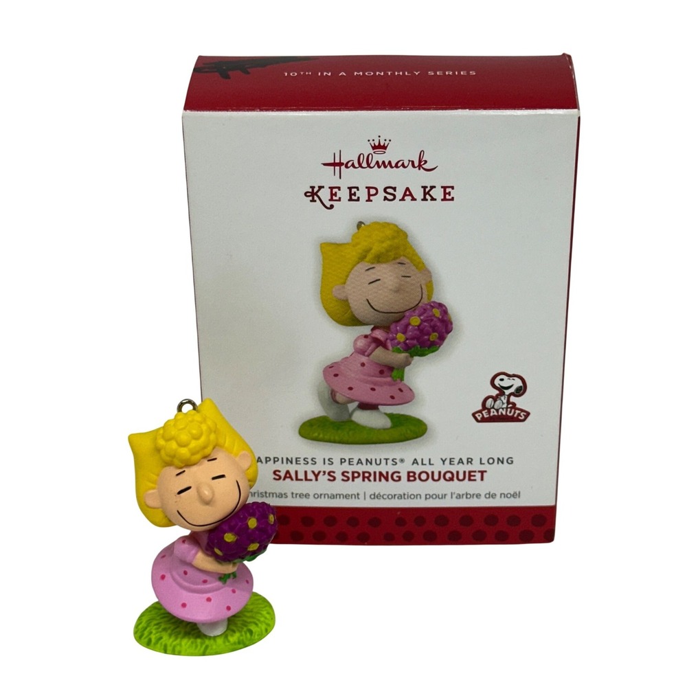 Hallmark Peanuts Sally's Spring Bouquet Keepsake Ornament Pink Peanuts Series